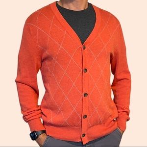 Banana republic orange cardigan sweater sz small